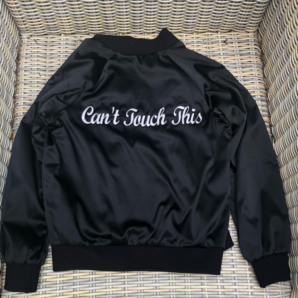 A Fine Line Satin Bomber Jacket S Can’t Touch This